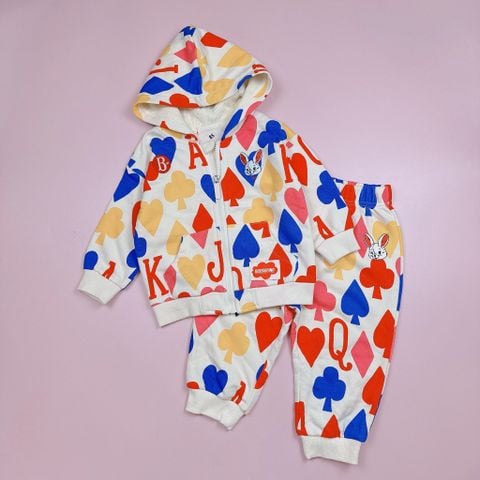 BBT38 - Bộ nỉ da cá Bebe hoạ tiết sắc màu BTBG size 85-100