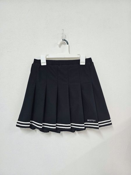 CVAY05 - Chân váy Beemon xếp ly viền kẻ cho bé gái 2 màu đen/navy size 120-160