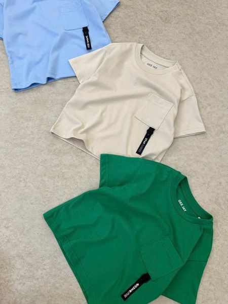 ABT75 - Áo cotton GGJJ túi ngực nhiều màu cho bé trai size 2-8y