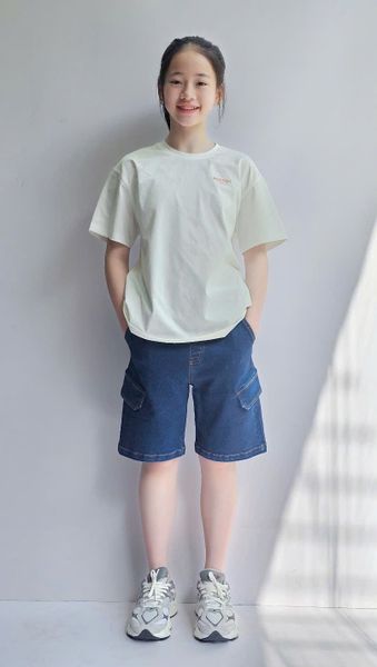 QBT19 - Quần short jean mềm Beemon 2 màu xanh đậm/nhạt cho bé size 120-160