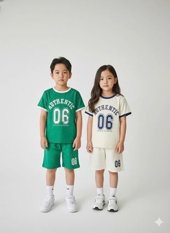 BM2601ST09 - Bộ cotton Beemon hình số 2 màu cho bé size 120-160