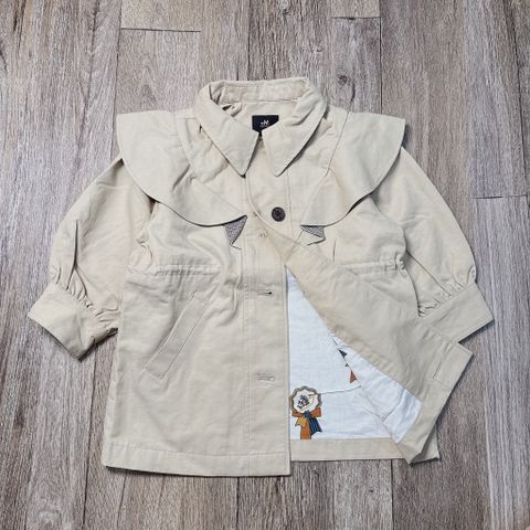 AK52 - Áo khoác kaki MM cổ bẻ phối bèo ngực bé gái size 100-140