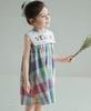 LC1894 - Váy Lennco kẻ caro sắc màu cổ yếm size 1-10y