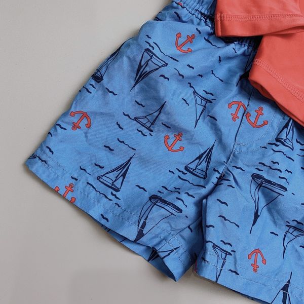 DB00055 - Bộ bơi bé trai - đỏ quần xanh mỏ neo