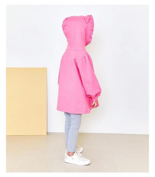 V00172 - Áo váy nỉ da cá Andi Apple màu hồng mũ tai mèo BG size 100-150