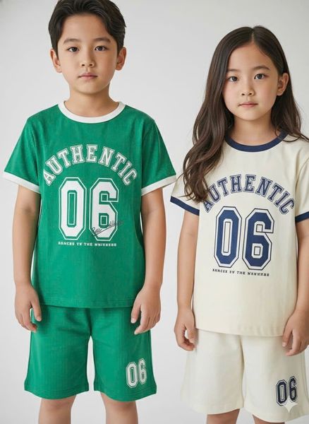 BM2601ST09 - Bộ cotton Beemon hình số 2 màu cho bé size 120-160