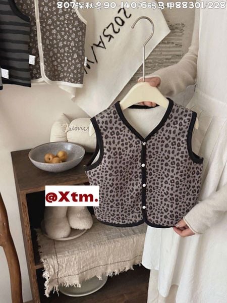 88301 - Áo gile nỉ LNX nhiều hình cho bé gái size 90 - 140