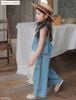 LU 935 - Bộ denim xanh Luca áo sát nách nơ eo + quần culottes size 2 - 12y