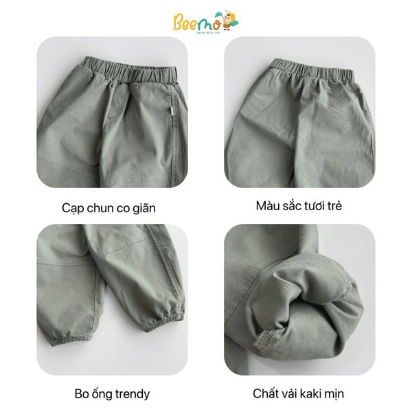 6277QDB - Quần kaki bo gấu Beemo ballon 2 màu bé trai size 1-6y