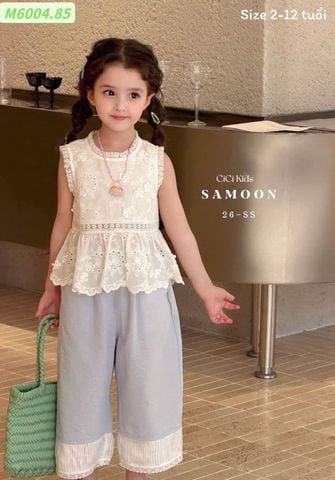 M6004 - Bộ Nickids áo thêu quần dài cho bé size 90-160