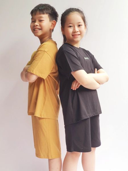 BBG33 - Bộ cotton Bee Mon nhiều màu thêu chữ ngực Paris / Seoul size 110 - 160