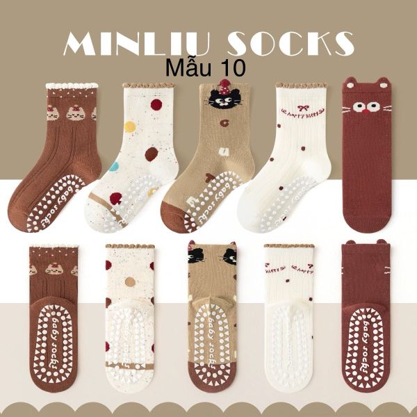 SH2511PK01 - Set 5 đôi tất Minliu Kidsocks dành cho trẻ em, chất liệu cotton+polyester+spandex, NSX Man Luu Textile Company Limited