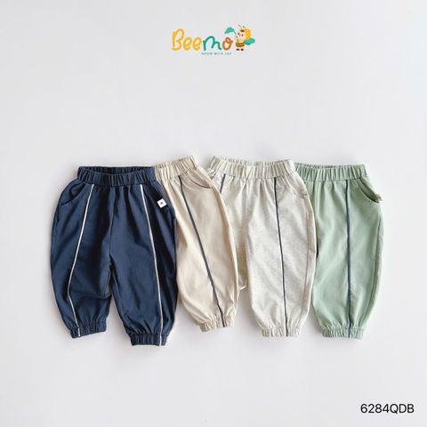 6284QDB - Quần thun Beemo bo gấu viền sọc thân 4 màu bé trai size 1-6y