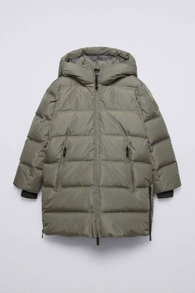 AKBT18 - Áo khoác phao dáng dài 2 màu đen/rêu cho bé size 6-14y