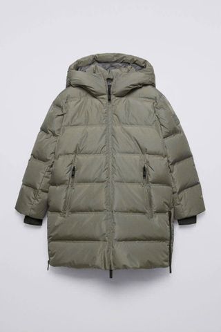 AKBT18 - Áo khoác phao dáng dài 2 màu đen/rêu cho bé size 6-14y