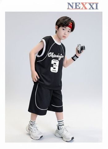 2603.8 - Bộ thun lửng Nexxi sát nách in số 3 bé trai size 3-14y
