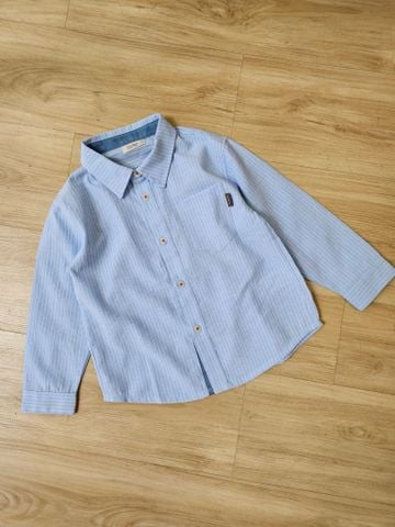 ABT13 - Áo sơ mi thô Toto Heros kẻ sọc xanh trắng size 100 - 150