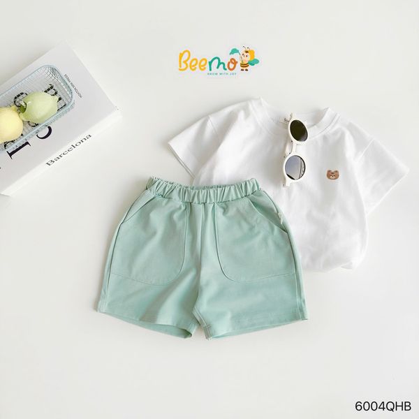 60041QHB - Quần Beemo thun cotton màu trơn size 6-10y