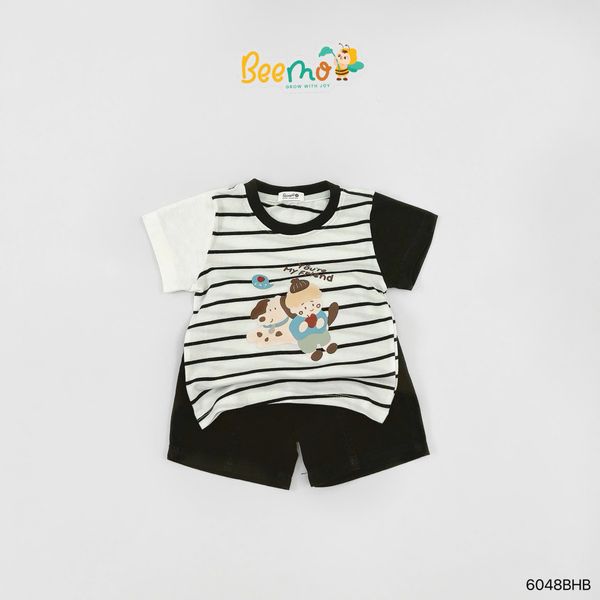 6048BHB - Bộ thun Beemo in con vật ngộ nghĩnh size 1-6y