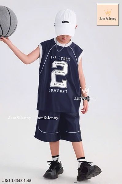 JJBCC.1334 - Bộ cotton thể thao Jam & Jenny sát nách in số 3 màu size 2-12y