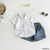 6036AHB - Áo sơ mi Beemo cổ đức, túi cách điệu size 1-6y