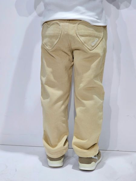 QBG01 - Quần kaki BD màu be túi trái tim bé gái size 100-165