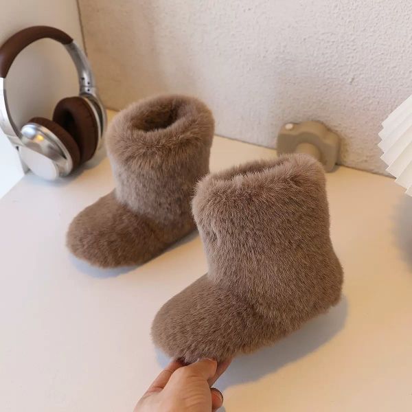 FC-506 - Bốt lông mịn màu nâu cho bé size 22-32