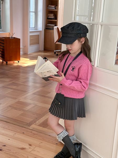 25G096 - Cardigan vặn thừng AMBB nhiều màu cho bé gái size 90-160