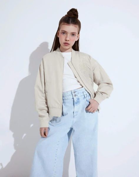 AK67 - Áo khoác bomber GGJJ 2 màu be/ghi tím size 6-14y