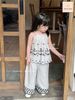 BJJTC.7509 - Bộ Jam & Jenny kẻ thêu ghi bé gái size 1-10y