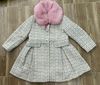 AK81 - Áo dạ tweed CATKIDS phối màu hồng xanh ( cổ lông hồng tháo rời ) size 3 - 10y