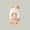 PK07 - Mũ choàng lông liền khăn tai gấu phối viền cho bé Free size 2 - 6y