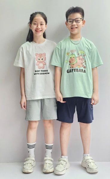 BBG35 - Bộ vải golf Bee Mon Capybara, Baby Three nhiều màu cho bé size 120-160