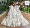 MLSDCC.7789 - Váy voan Melisa màu kem thêu hoa bướm tay cánh tiên size 1 - 10y