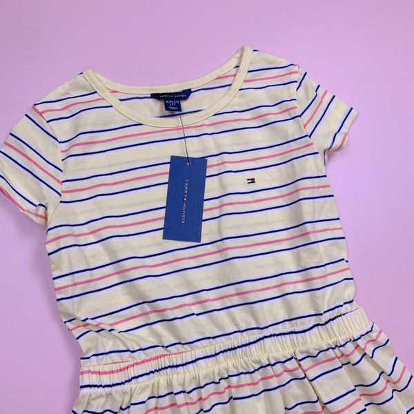 V00062 - Váy cotton kẻ ngang nhiều màu BG size 7-16y