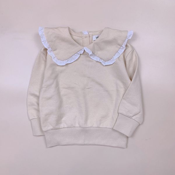 ABG44 - Áo nỉ da cá L.C cổ sen phối bèo trắng 3 màu size 100 - 160