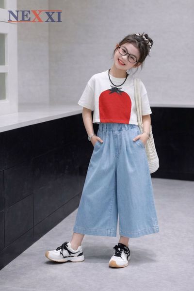 2604.22 - Quần Nexxi jean lửng bò giấy trơn xếp ly cho Mẹ size SML