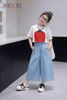 2604.22 - Quần Nexxi jean lửng bò giấy trơn xếp ly cho Mẹ size SML