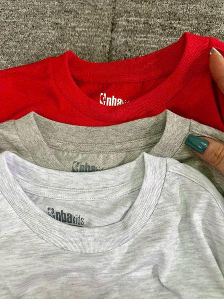 ABT71 - Áo cotton 3 màu logo ngực cho bé size 120-160