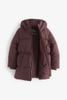 AK66 - Áo khoác phao màu đỏ mận rút eo cho bé size 4-16y