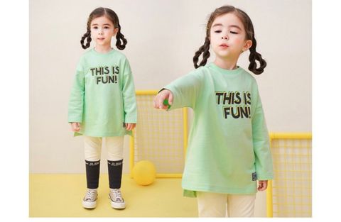 BM39 - Áo váy nỉ da cá JelispooN màu xanh cốm This is Fun