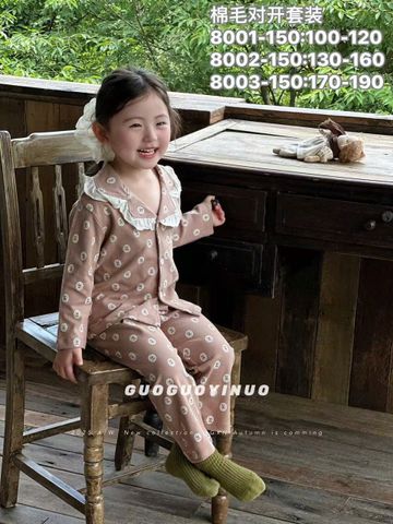 BBG10 - Bộ Pyjama vải thun GuoguoYinuo nhiều màu cho bé gái size 100-190