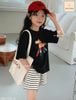 BJJCCĐ.1421 - Bộ Jam & Jenny áo đen ngựa + quần kẻ size 2-12y