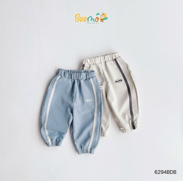 6294BDB - Bộ khoác gió Beemo vui chơi mỗi ngày 2 màu be/xanh bé trai size 1-6y