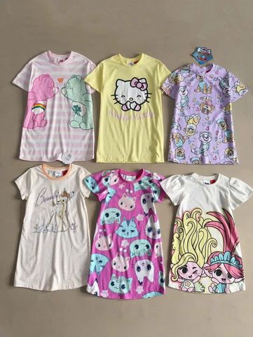 V00066 - Váy cotton dáng suông nhiều mẫu cho bé gái size 1-8y