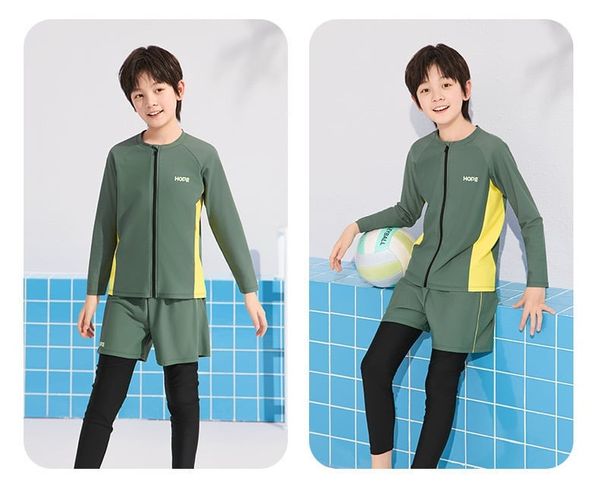 YY2458 - Bộ bơi 2ct YUKE dài tay chống nắng + quần dài HOPE 2 màu cho bé size XL-6XL (120-170)