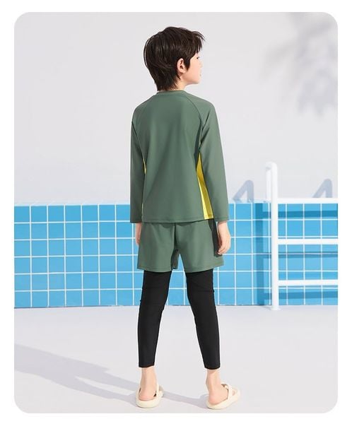 YY2458 - Bộ bơi 2ct YUKE dài tay chống nắng + quần dài HOPE 2 màu cho bé size XL-6XL (120-170)