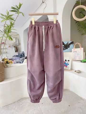 8055 - Quần nỉ hai da jogger 2 màu hồng/loang kem ghi cho bé size 110-150