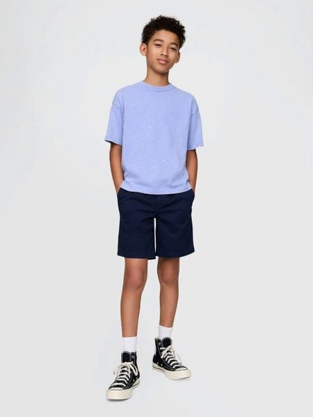 QBT12 - Quần short Quick Dry ONV mềm co giãn màu đồng phục be/navy cho bé size 5-20y