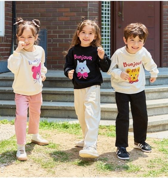ABG45 - Áo nỉ Bebezoo Bonjour hoạ tiết động vật cho bé size 100-140